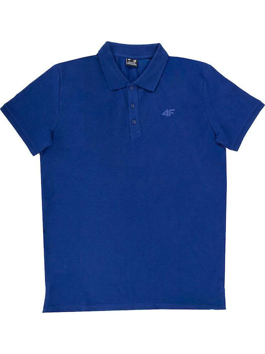 4F Polo Bluza Tricou Cu Mânecă Scurtă Albastră