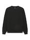 Herrenblusen Langarm Pullover Schwarz