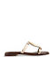 Damen Flache Sandalen Braun
