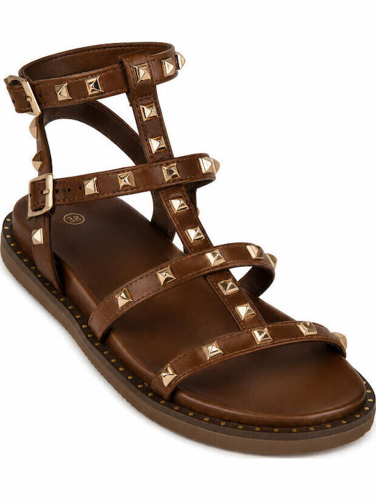 Silia D Flache Sandalen Für Damen Gladiator Braune