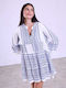 Celestino Women's Printed Loose Fit Blue Kaftan Dress
