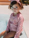 Tutete Kids Swimwear Rashguard With Long Sleeve Pink Whale