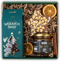 Christmas Gift Santa Set Tea Honey Chocolate Star Box