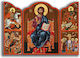 Heiligenikone Jesus Christus Enthroned Triptychon 28x40cm