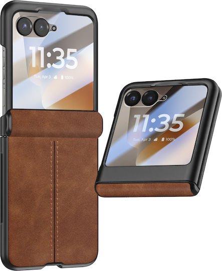 Avizar Handyhülle Motorola Razr 70 Gehärtetes Glas Bildschirmschutz Braun