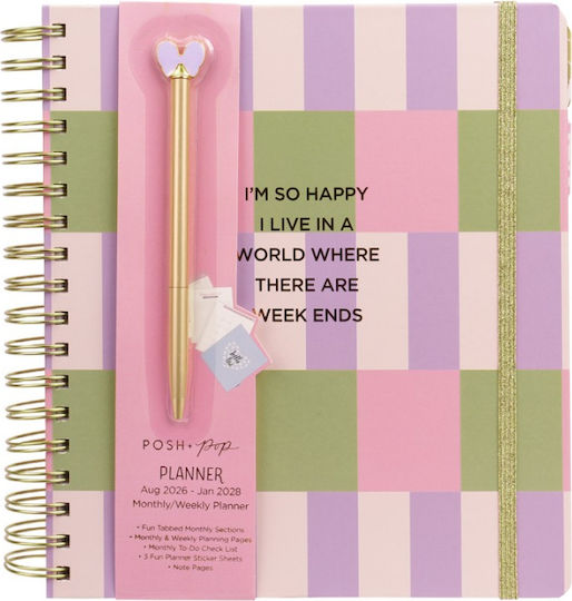 Diary Tri-Coastal Weekly 18-Month August 2026 January 2028 So Happy
