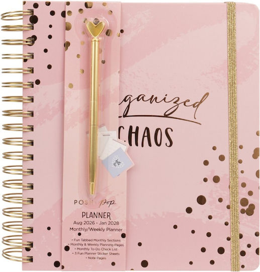 Diary Tri-Coastal Weekly 18-Month August 2026 January 2028 Pink