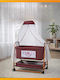 SteweHome Baby Cradle with Mattress and Wheels Navy Blue
