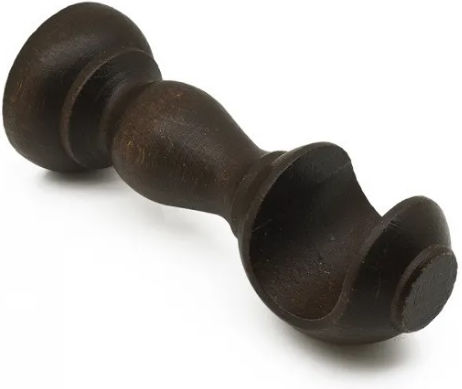 Import Hellas Curtain Rail Base Wall Wooden Brown 2 Pieces