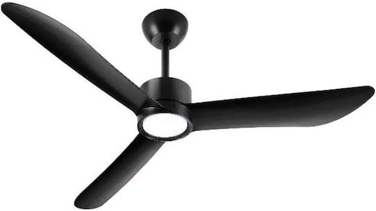 Kerosun Deckenventilator mit Leuchte Schwarz