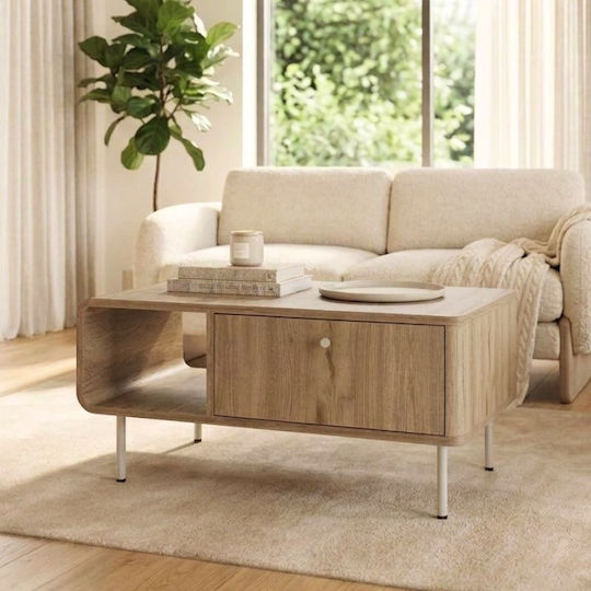 Ορθογώνιο Κεντρικό Τραπεζάκι Colia Ξύλινο Sepet Oak Μ90xΠ60xΥ40.4εκ.