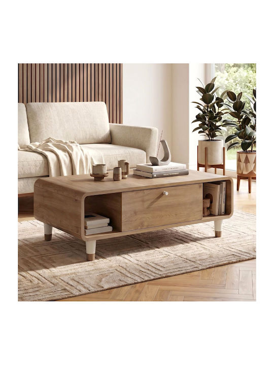 Rectangular Central Coffee Table Doro Wooden Sepet Oak L100xW60xH34.6cm