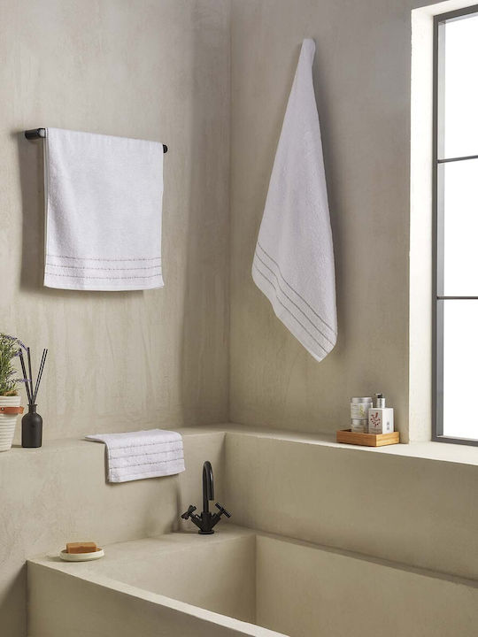 Aigaion Set Of 3 Bath Towels Blue Weight 500gsm