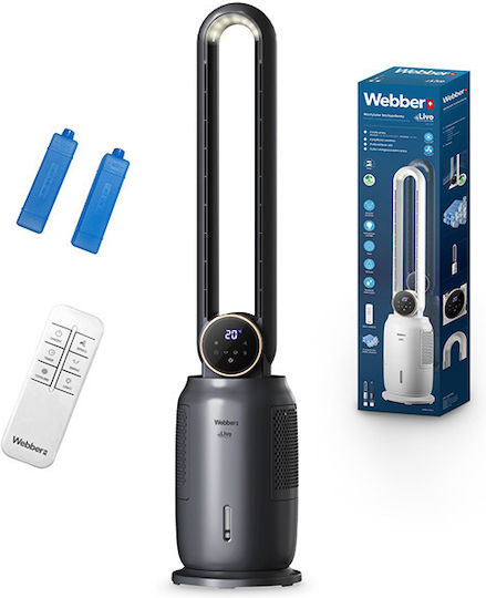 Webber Ανεμιστήρας Πύργος 65W με Τηλεχειριστήριο Μαύρος