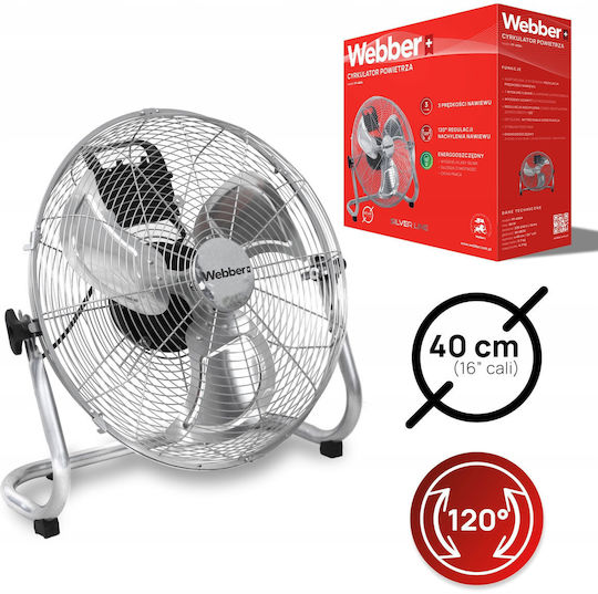 Webber Ανεμιστήρας Δαπέδου 80W Διαμέτρου 40cm Λευκός