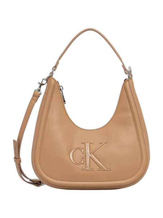 Calvin Klein Bold Ck Women's Shoulder Bag Beige