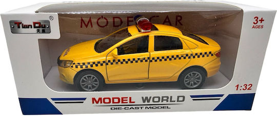Model Sedan Taxi Scara 1:32 Replika Metalică Lumini Sunete Uși Deschise