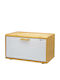 Brunbeste Cutie de Pâine cu Capac din Bambus Albă 37x20.5x22cm