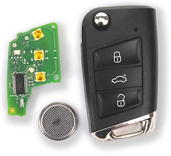 Телеремонт Ключ За Кола Електроника Vw Golf 7 Hu66 3 Бутона