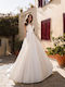 Maxi Wedding Dress Satin with Lace and Mesh Satin