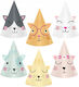 Colorful Paper Hats Kittens Cats Ears Birthday Party 6pcs