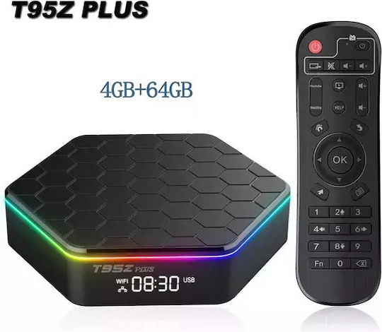 TV Box T95Z Plus t02116855 4K UHD με WiFi USB 2.0 4GB RAM και 32GB Αποθηκευτικό Χώρο με Λειτουργικό Android 12.0