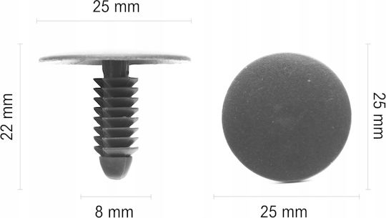 1x Clips Din Plastic Pentru Mașină Tapițerie Acoperiș 8mm