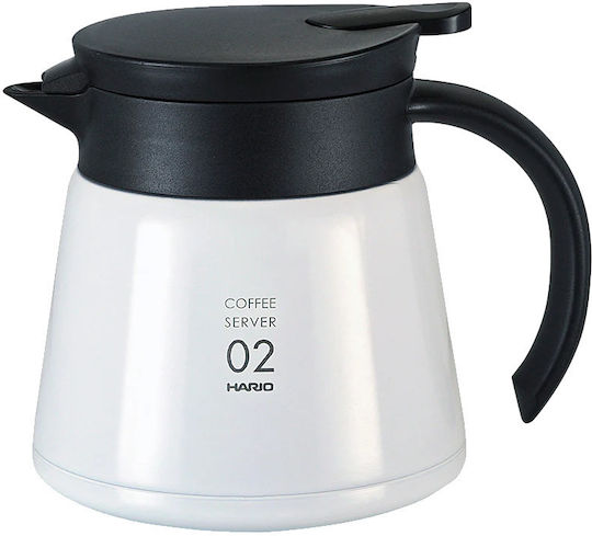 Hario V60 Cană Termos din Oțel Inoxidabil 600ml Alb