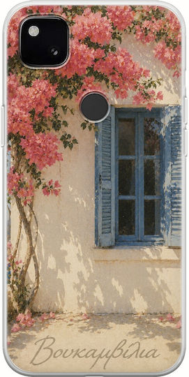 Kalokairi Collection Bougainvillea Google Pixel 4a 4g Flexible TPU Transparent Silicone Case