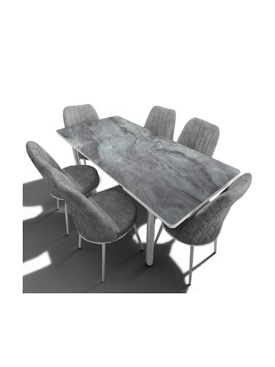 Esszimmermöbel-Set mit 6 Stücken 170x80cm