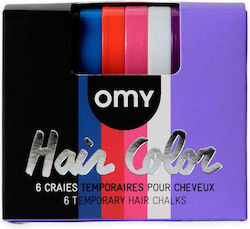 Omy Set Children's Hair Dye 6 Chalk Colors Wicked