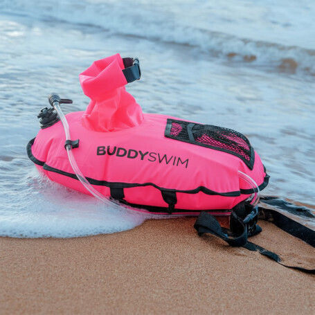 Pro Hydrastation Σημαδούρα Ασφαλείας Buddyswim Χωρητικότητας 10 Λίτρων Ενσωματωμένη Αποθήκη Πόσιμου Νερού 1 Λίτρου Ροζ