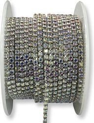 Ab Crystal Chain 2.5mm Silver-Plated – 1 Meter
