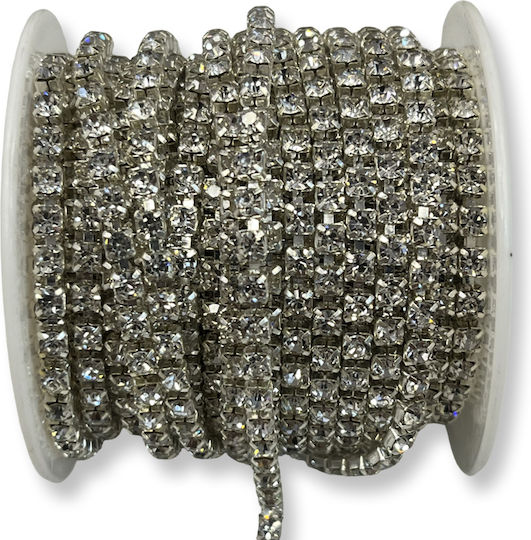 Crystal Strass Chain 4mm Silver-Plated – 1 Meter