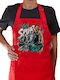 Koupakoupa Victor Wembanyama Баскетболна Кухненска Престилка Червена 22x40см KP_34290_apron-red