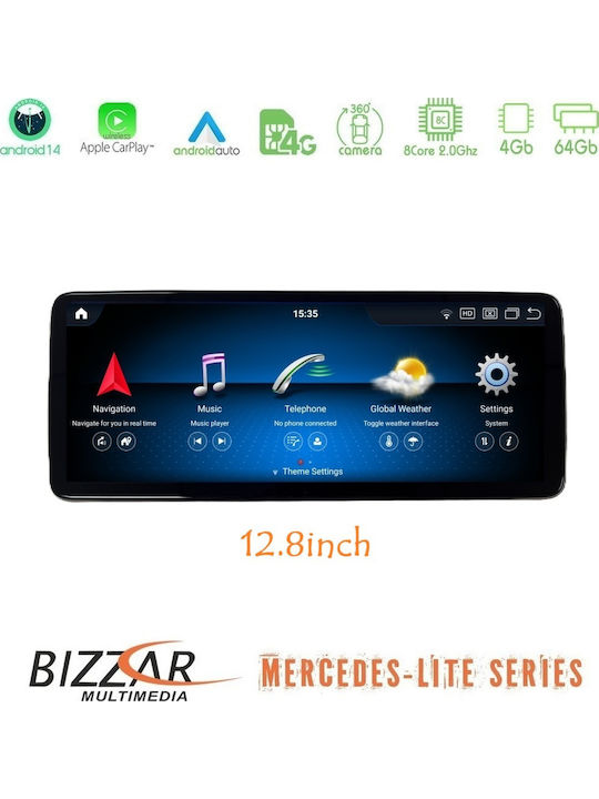 Bizzar Car Audio System for Mercedes-Benz CLA Class GLA G Class A Class 2015-2019 Bluetooth USB WiFi GPS Apple CarPlay Android Auto with 12.8 Inch Touch Screen