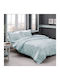 Tac Set Huse Pentru Pilote (2 Buc) Bumbac Satinat 160x220cm Simplă Cu Față De Pernă & 1 Cearceaf Verde Mentă