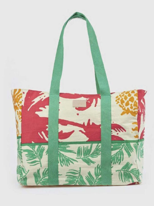 Verde Fabric Multicolour Beach Bag