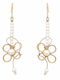 Ios Silver Gold Plated Dangle Earrings with Stones & Pearls