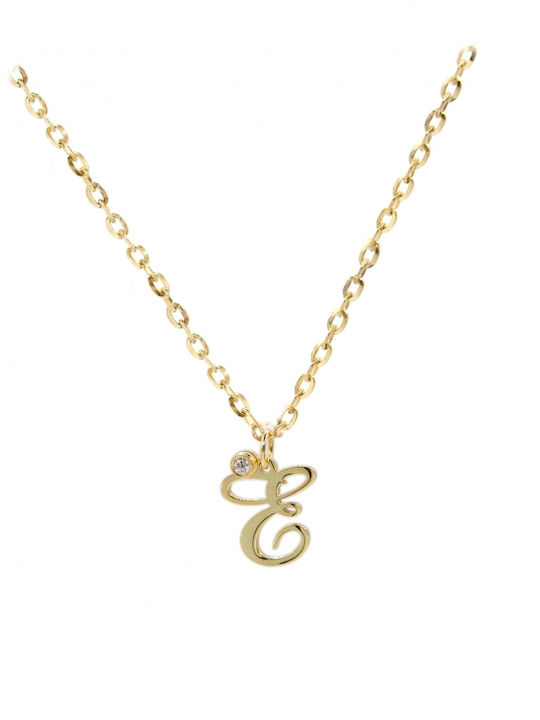 Personal Jewel Monogramm Halskette E aus Vergoldetem Silber mit Zirkon
