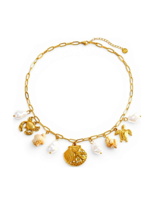 Callajewels Colier Din Oțel Bej