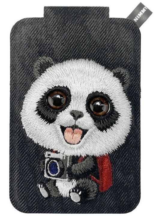 Magnetische Handybrieftasche Ständer Nimmy Neue Große Augen Süße Tiere 2.0 Panda Schwarz