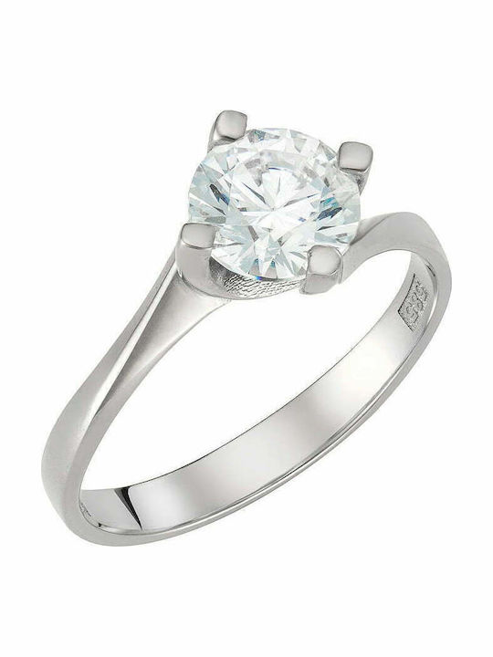Ioannis Kosmima Single Stone Ring In 9K White Gold