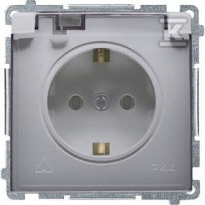 Kontakt-Simon Priză Electrică Simplă cu Capac Gri