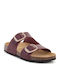 Damen Flache Sandalen in Bordeaux