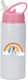 Kinder Trinkflasche Bluey 600ml Weiß Rosa Deckel