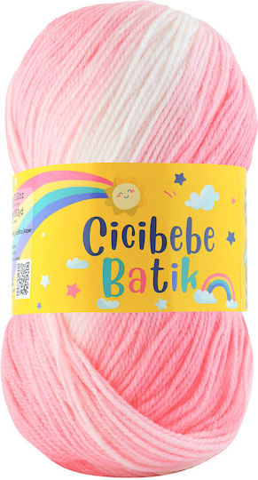 Kamgarn Cicibebe Batik Knitting Yarn Col550-01 Pink Multicolored Acrylic 100gr 360mtr