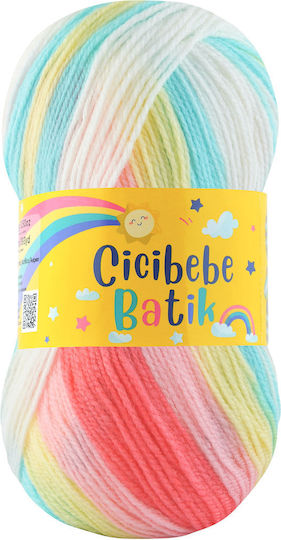 Kamgarn Cicibebe Batik Knitting Yarn Col550-06 Beige-Pink-Yellow Multicoloured Acrylic 100gr 360mtr