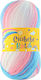 Kamgarn Cicibebe Batik Knitting Yarn Col550-35 Blue-Pink-White Multicolour Acrylic 100gr 360mtr