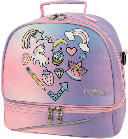 Polo Kinder Spaß II Schulische Isolierte Imbiss-Tasche Futter 6lt Flieder Einhörner 26x15x24cm